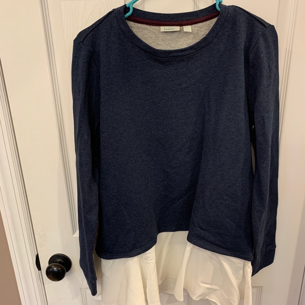 Logo tunic with ruffle bottom